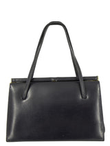 Ackery Black Leather Vintage Frame Bag