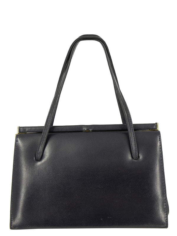 Ackery Black Leather Vintage Frame Bag