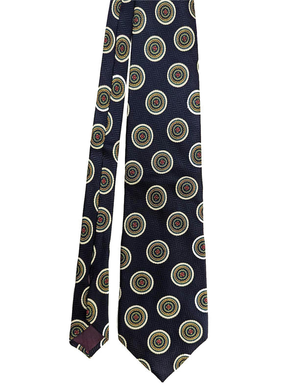 Silk Vintage Concentric Circles Design Tie