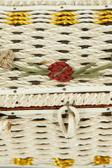 Compact White Vintage Musical Basket Bag