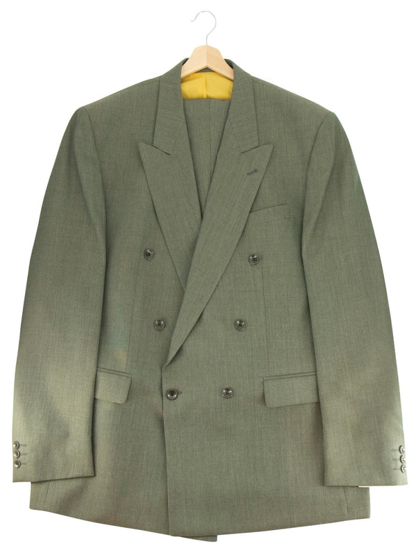 Double Breasted Deadstock 1940s Style Suit In Olive Green