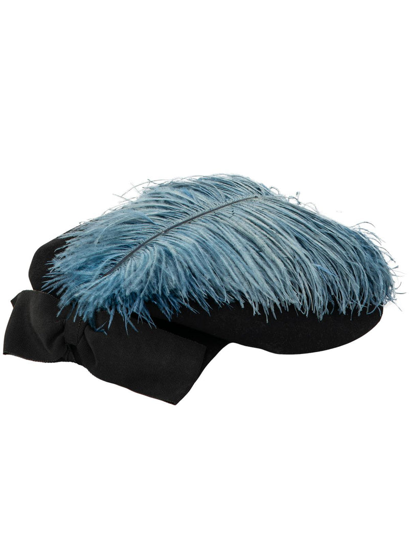 Genuine 1940s Hat With Large Blue Feather