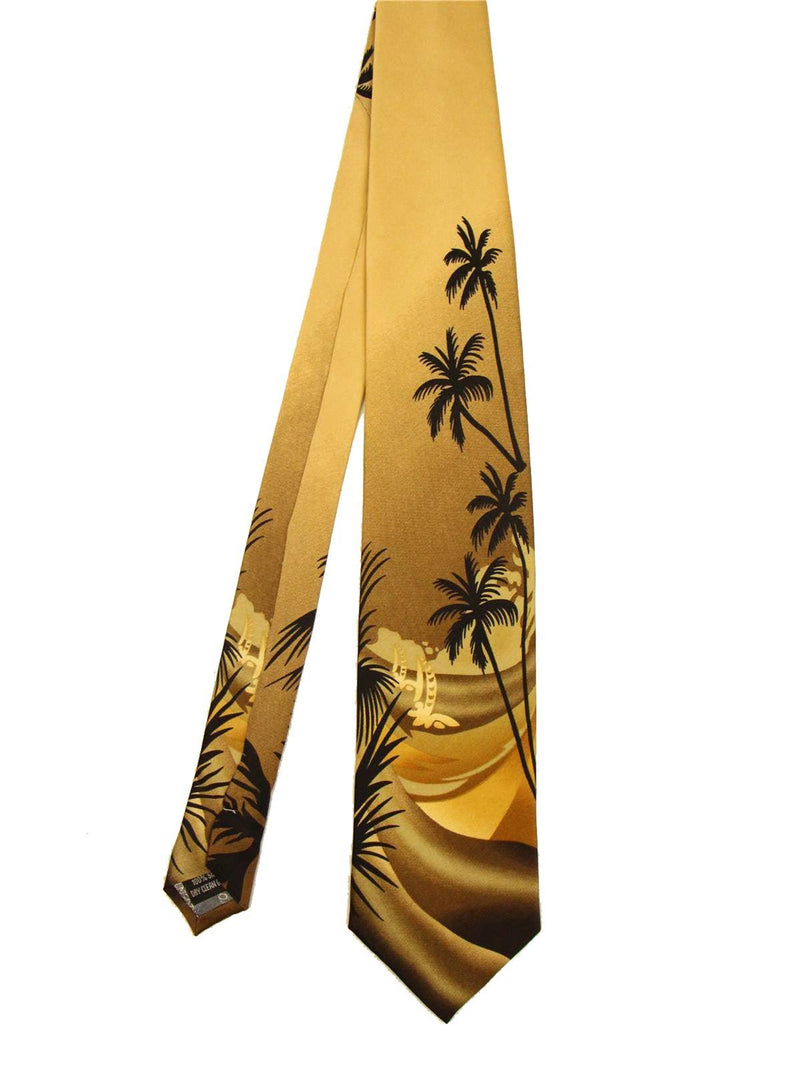 Gold & Black Vintage Style Palm Tree Swing Tie