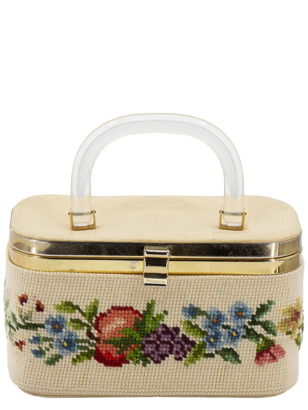 Vintage Small Petit Point Decor Box Bag