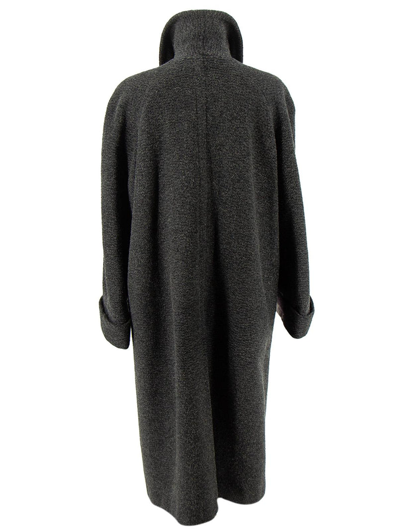 Grey Womens Mohair Coat Womens Vintage Charcoal Grey Wool Mohair