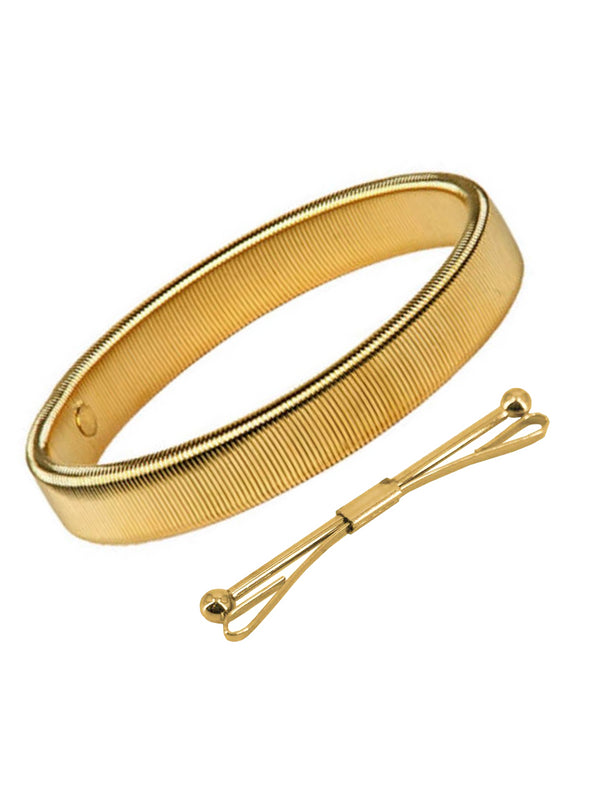 1940s Men's Accessory Bundle - Gold Collar Bar & Sleeve Holders Set