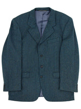 Vintage Blue Chevron Wool Blend Jacket