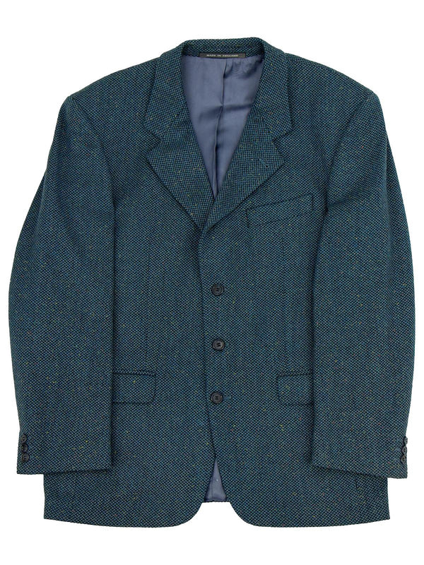 Vintage Blue Chevron Wool Blend Jacket