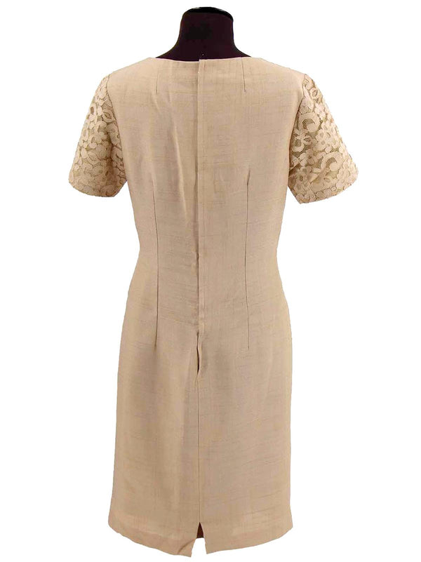 Vintage 1960s Latté Lace Overlay Dress