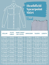 Slate Blue Heathfield Stripe Forties Spearpoint Collar Shirt