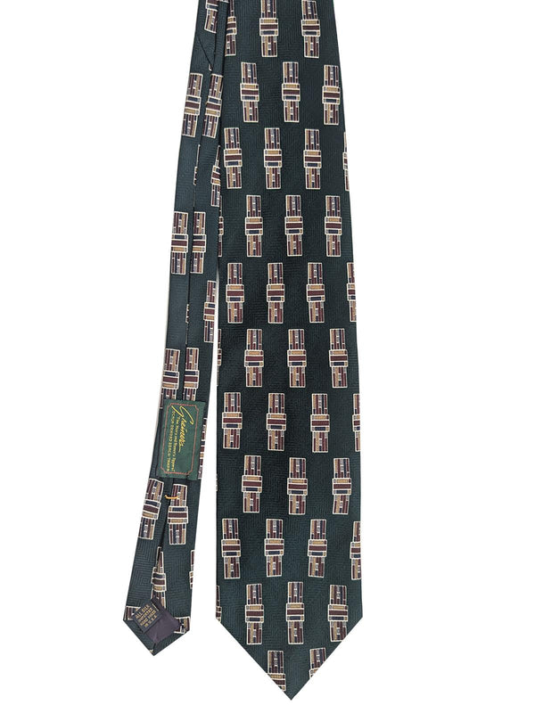 Vintage Silk Tie With Vertical Baton Design