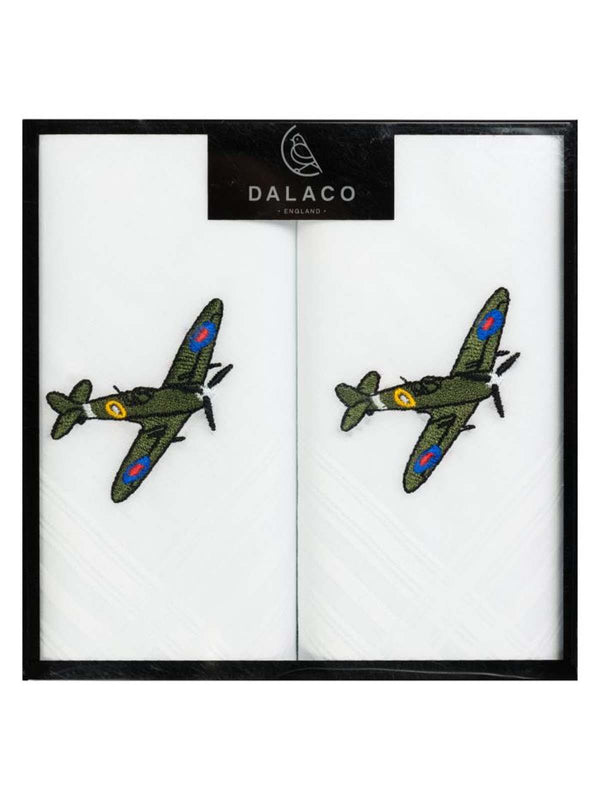 White Handkerchiefs With Embroidered Spitfires