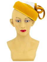 Mustard Felt 1940s Vintage Style Pillbox Hat
