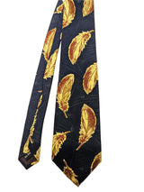Vintage Silk Neck Tie Feather Design