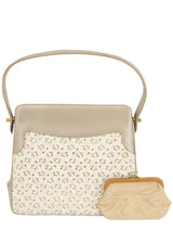 Pastel Broderie Anglaise & Leather Vintage Frame Bag