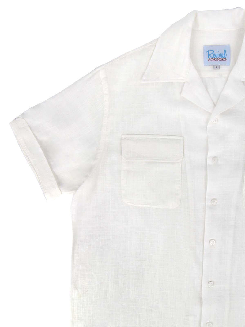 Revival Vintage Style White Cotton Leisure Shirt