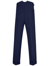 1940s Vintage Harry Fishtail Back Trousers in Navy Blue