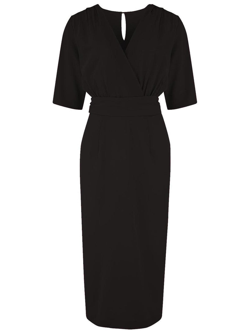 Vintage Style Elegant Black Wiggle Dress