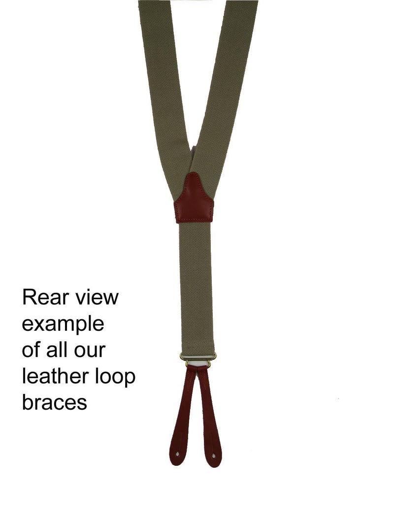 Navy & Orange Stripe Braces with Leather Loops