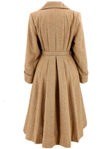 1940s Vintage Style Promenade Coat in Camel Brown