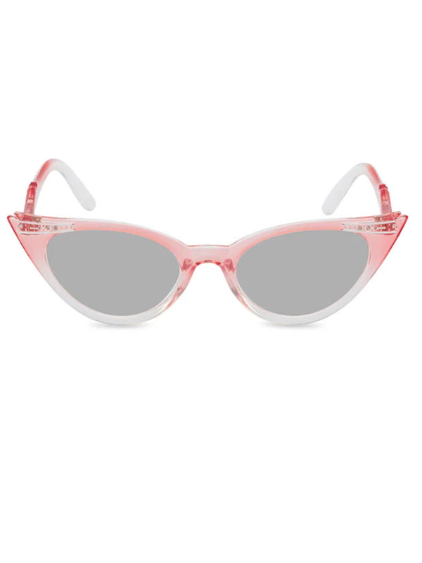 1950s Vintage Style Winged Catseye Sunglasses Tonal Pink