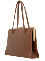 Vintage Classic Tan Faux Leather Handbag