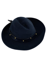 Navy Felt Fedora Style 1940s Vintage Hat