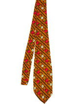 Vintage Cotton Tan Floral Print Tie