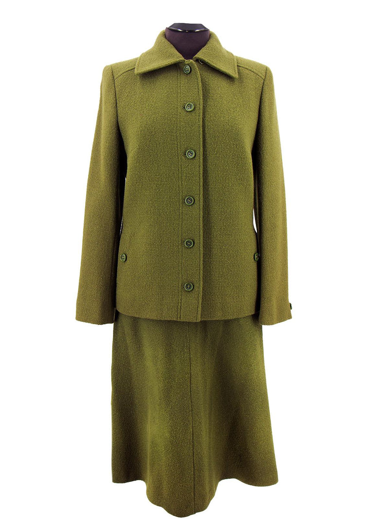 True Vintage Olive Green Jaeger Wool Suit