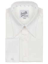 Pearl White Deluxe 1940s Vintage Style Spearpoint Collar Shirt