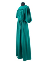 Vintage 1970s Emerald Green Maxi Dress