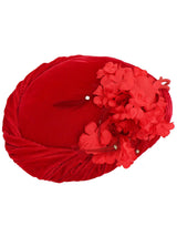 Vintage 1960s Red Velvet Pillbox Hat