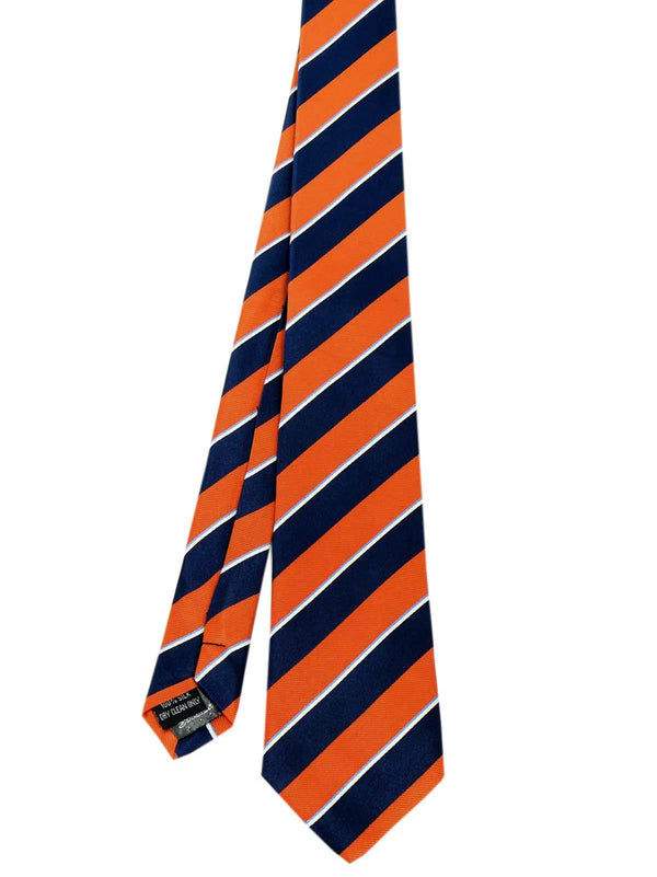 Orange College Stripe Vintage Style Necktie