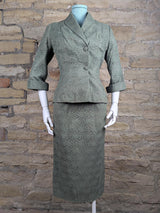 1950s Vintage Lace Wiggle Dress & Jacket