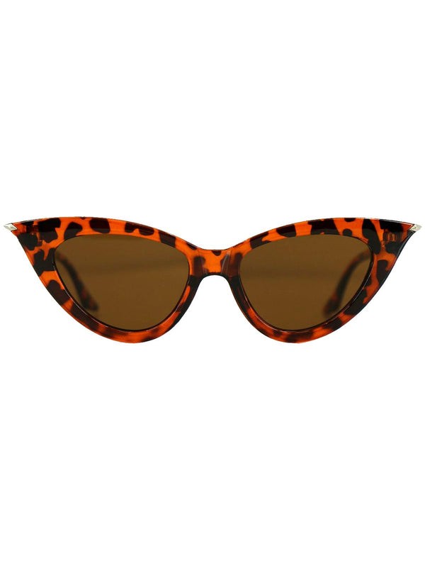 Tortoiseshell Diamond Tip Catseye Vintage Style Sunglasses