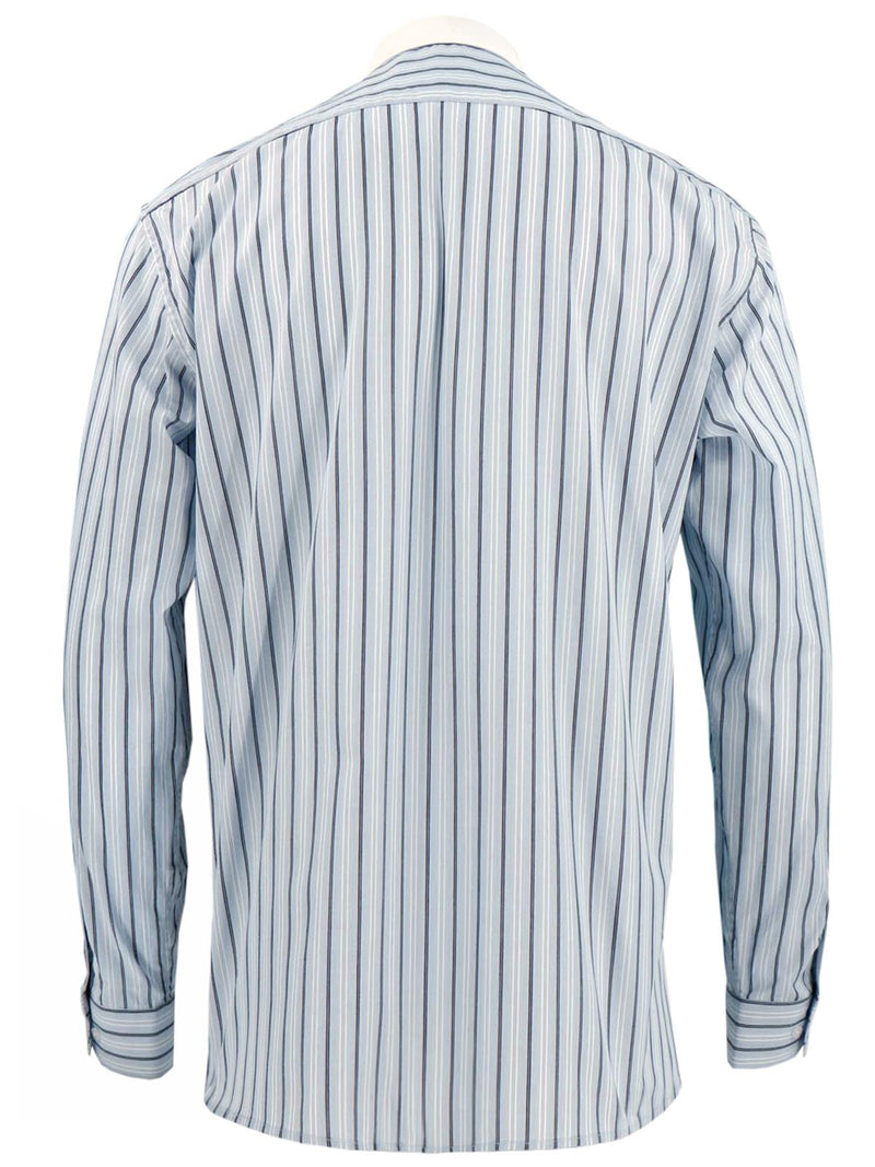 Byram Round Collar Shirt - Blue Stripe