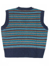 Walter Vintage Fairisle Tank Top - Kingfisher Blue