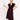 Woman wearing Vintage Style Cherry Print Tea Dress in black with sweetheart neck and flutter sleeves