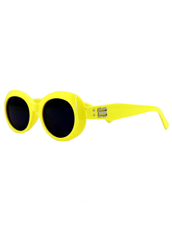 1960s Mod Style Yellow Oval Sunglasses