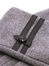 Leather Detail Grey Vintage Style Winter Gloves