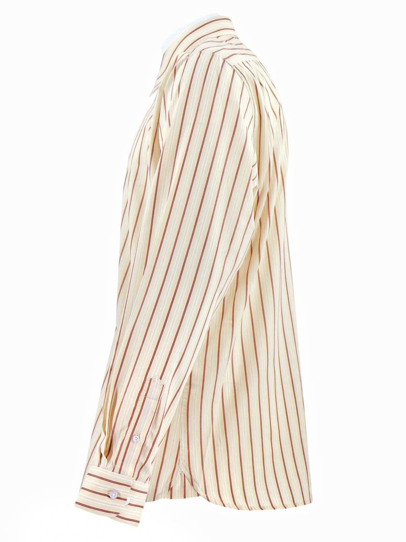 1940s Spearpoint Collar Shirt - Flax Stripe