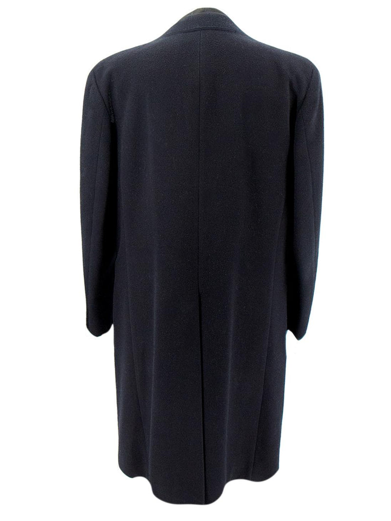 Vintage Navy Blue 100% Pure New Wool Covert Coat