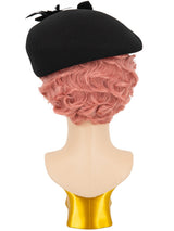 Black Vintage Style Felt Petal & Feather Hat