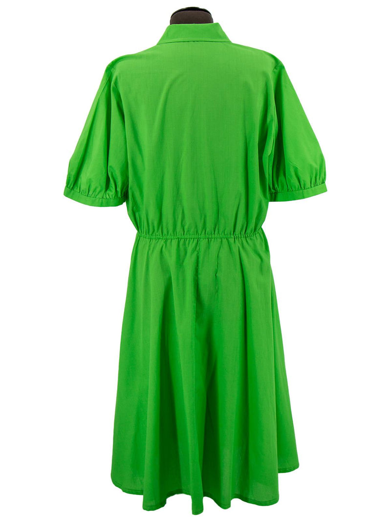 Vintage Green Full Skirt Cotton Day Dress