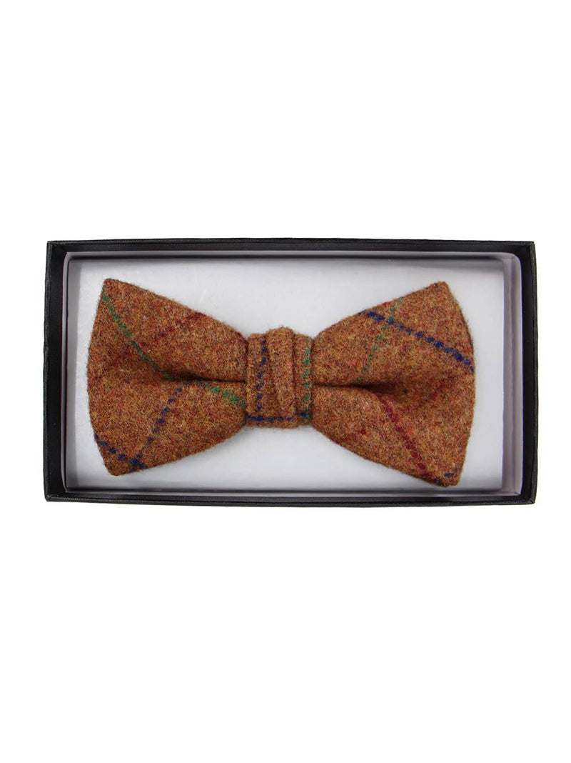 Country Style Rust Check Tweed Bow Tie