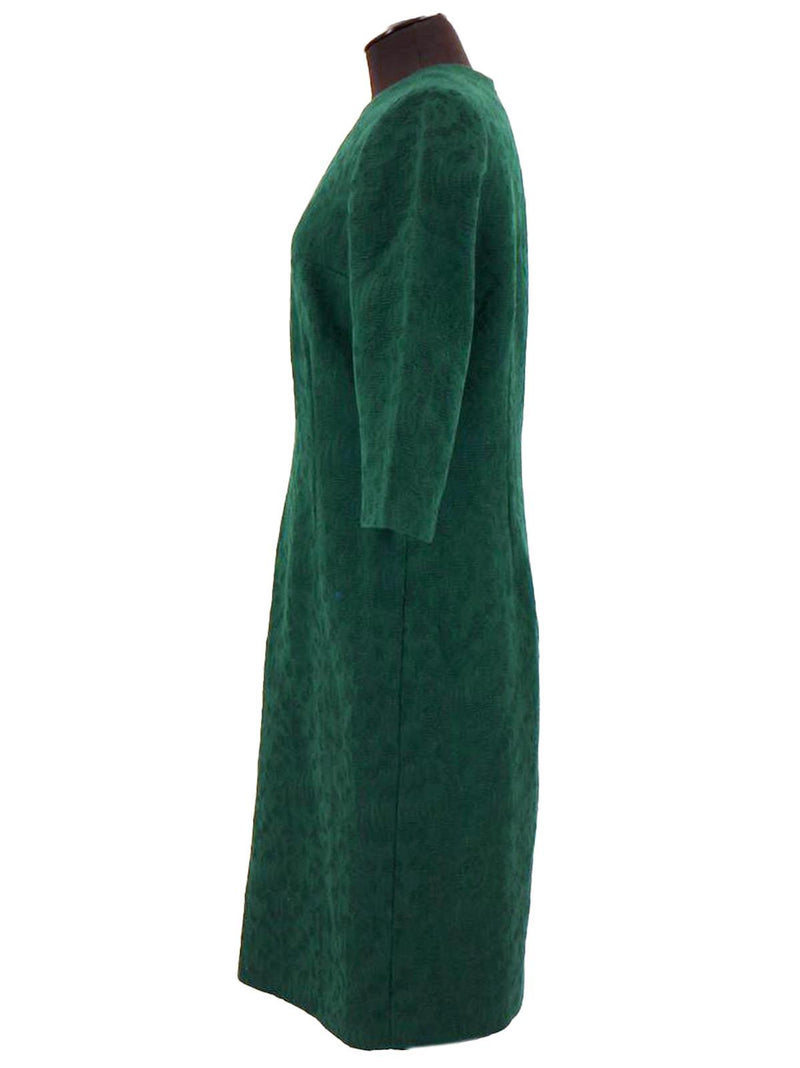 Vintage Green Wool Dress & Mink Fur Jacket