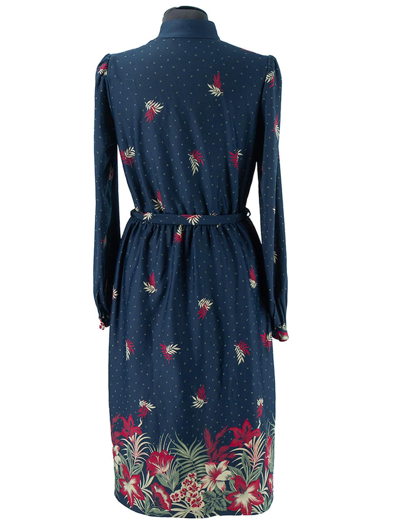 True Vintage 1970s Palm Print Dress