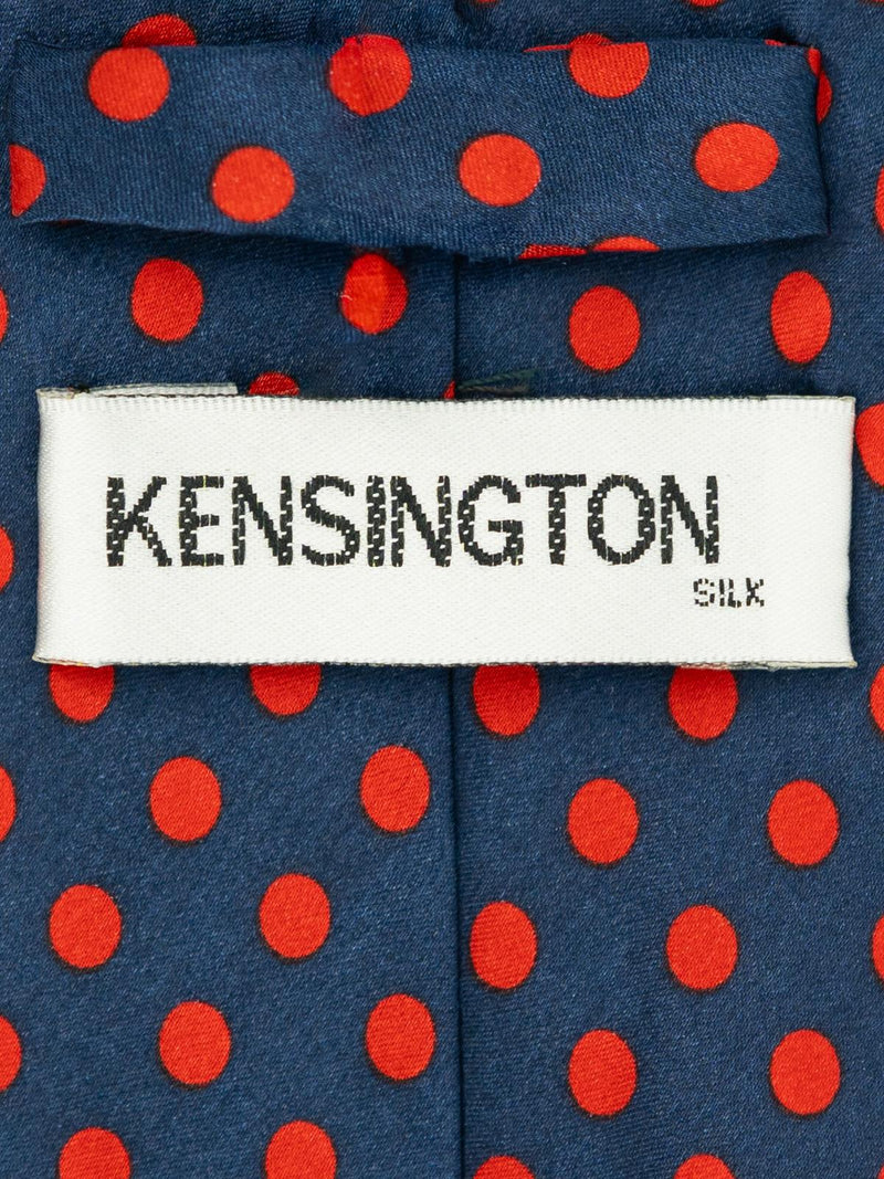 Blue & Red Spot Vintage Style Silk Tie