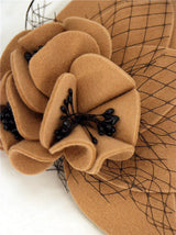 Brown Vintage Style Felt Flower Hat