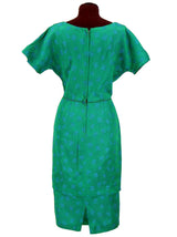 Emerald Green Double Skirt 1960s Dress